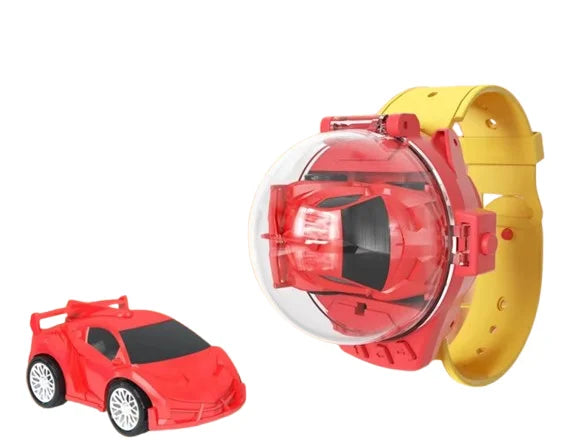 HKM-942163 Mini Cartoon Watch Remote Control Car Toy with Lights and USB Charging
