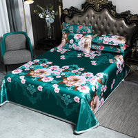 HKM-942163 Summer Sleeping Mat Set - Ice Silk Viscose Fiber, Bed Sheet & Pillowcases, 2.3x2.5m