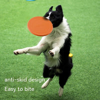 HKM-9421757 Interactive Floating Dog Frisbee - Bite-resistant TPR Pet Toy in Multiple Colors (17.8cm)