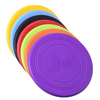 HKM-9421757 Interactive Floating Dog Frisbee - Bite-resistant TPR Pet Toy in Multiple Colors (17.8cm)