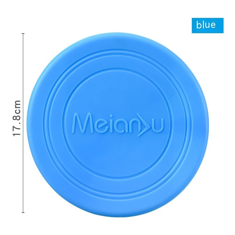 HKM-9421757 Interactive Floating Dog Frisbee - Bite-resistant TPR Pet Toy in Multiple Colors (17.8cm)