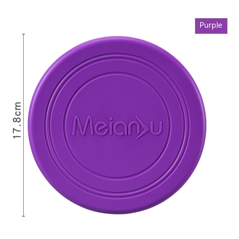HKM-9421757 Interactive Floating Dog Frisbee - Bite-resistant TPR Pet Toy in Multiple Colors (17.8cm)