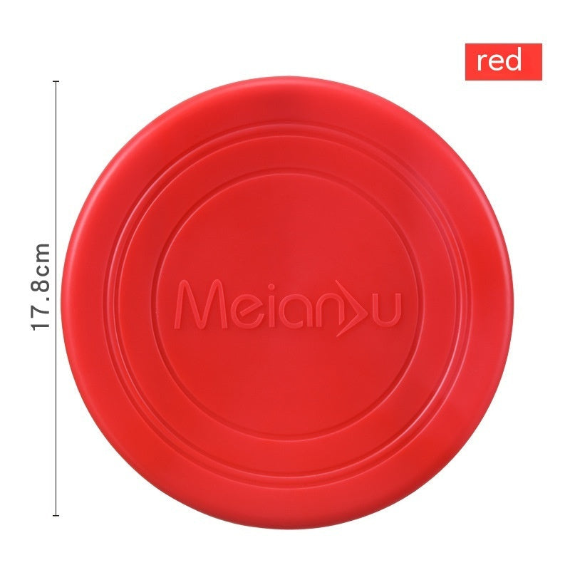 HKM-9421757 Interactive Floating Dog Frisbee - Bite-resistant TPR Pet Toy in Multiple Colors (17.8cm)