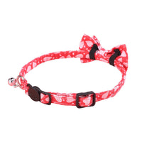 HKM-9422909 Rainbow Heart Pattern Pet Leash with Bow Tie - Adjustable Collar for Cats and Dogs
