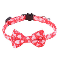 HKM-9422909 Rainbow Heart Pattern Pet Leash with Bow Tie - Adjustable Collar for Cats and Dogs