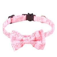 HKM-9422909 Rainbow Heart Pattern Pet Leash with Bow Tie - Adjustable Collar for Cats and Dogs