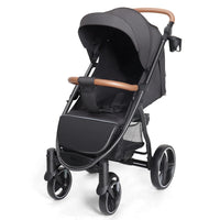 HKM-942355 Lightweight Foldable Baby Stroller with EVA Wheels and Extendable Canopy