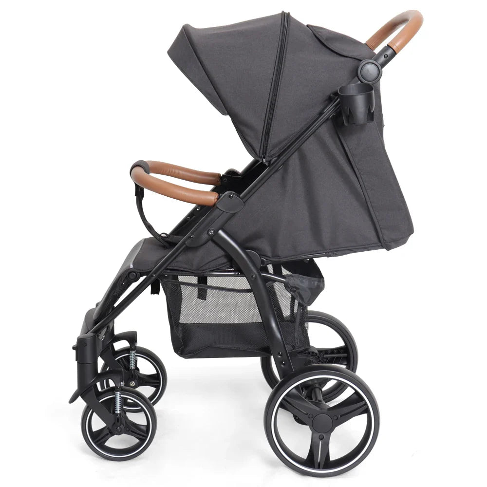 HKM-942355 Lightweight Foldable Baby Stroller with EVA Wheels and Extendable Canopy