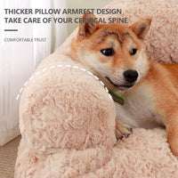 HKM-9425341 All-Season Plush Pet Sofa Bed with Non-Slip Base, Durable and Scratch-Resistant Design for Dogs and Cats