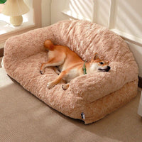 HKM-9425341 All-Season Plush Pet Sofa Bed with Non-Slip Base, Durable and Scratch-Resistant Design for Dogs and Cats