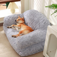 HKM-9425341 All-Season Plush Pet Sofa Bed with Non-Slip Base, Durable and Scratch-Resistant Design for Dogs and Cats