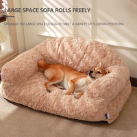 HKM-9425341 All-Season Plush Pet Sofa Bed with Non-Slip Base, Durable and Scratch-Resistant Design for Dogs and Cats