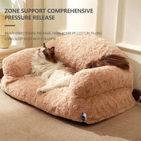 HKM-9425341 All-Season Plush Pet Sofa Bed with Non-Slip Base, Durable and Scratch-Resistant Design for Dogs and Cats
