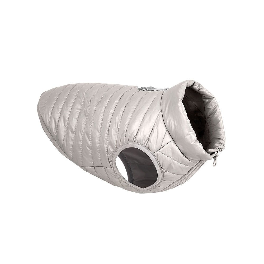 HKM-9426365 Full Nylon Zipper Dog Jacket for Autumn and Winter – Available in Pink, Lake Blue, Red, Black, Dark Blue, Gray - Sizes XS to XL