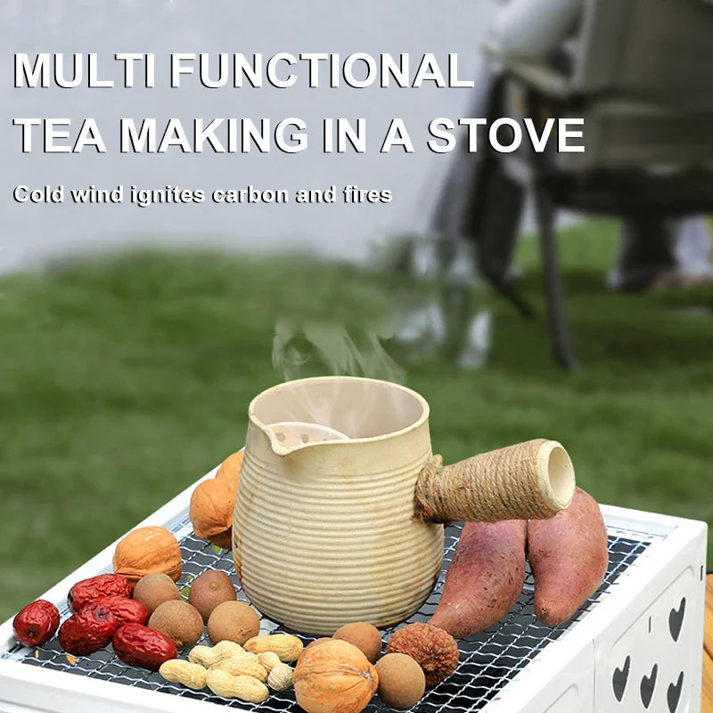 HKM-942675 Durable Square Charcoal Grill for Outdoor Camping and Beach Picnics