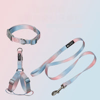 HKM-942675 Gradient Color Dog Leash Set - Includes Collars, Bracelets, and Chest Harnesses in Various Shades
