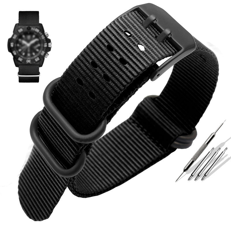 HKM-942675 Nylon Canvas Water Ghost Watch Strap - Breathable Comfort, Durable Stainless Steel Buckle, 22mm & 23mm Sizes
