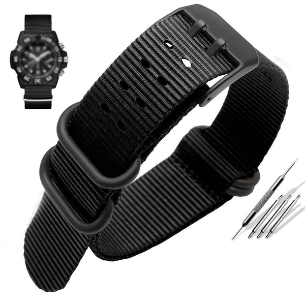 HKM-942675 Nylon Canvas Water Ghost Watch Strap - Breathable Comfort, Durable Stainless Steel Buckle, 22mm & 23mm Sizes