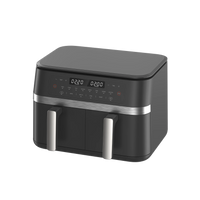 HKM-942739 11L Dual Basket Digital Air Fryer - Oil-Free Cooking in a Smart Kitchen Appliance