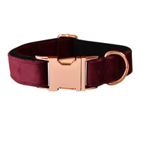 HKM-9428669 Velvet Dog Collar with Bow Knot - Adjustable Leash Set for All Breeds