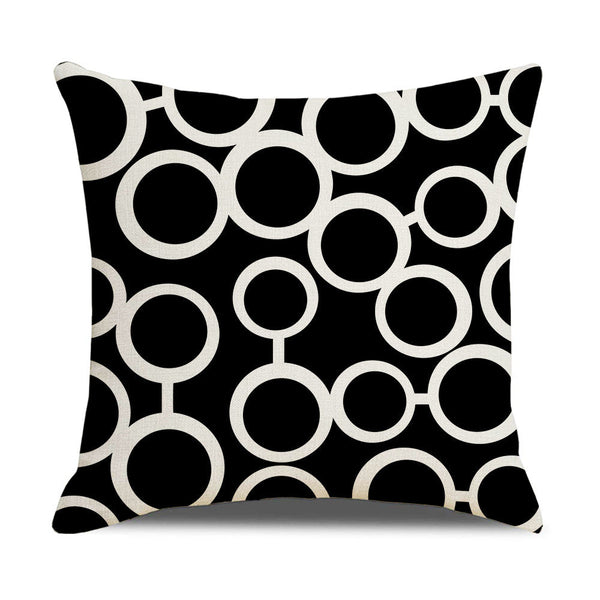 HKM-942867 Linen Geometric Outdoor and Indoor Pillowcase - Modern 45x45cm Cushion Cover