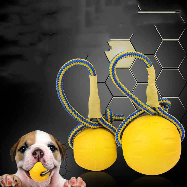 HKM-942931 EVA Floating Pet Dog Training Ball Puppy Bite Resistant Ball With Rope Pet Training Ball Chew Toys For Pet Supplies