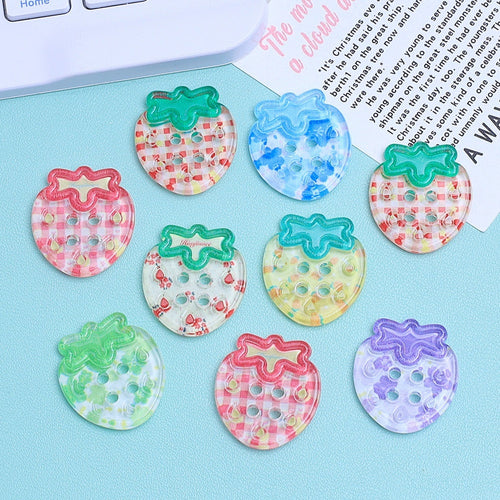 HKM-942995 Handmade Cartoon Transparent Buttons in Various Fun Designs - DIY Resin Accessories