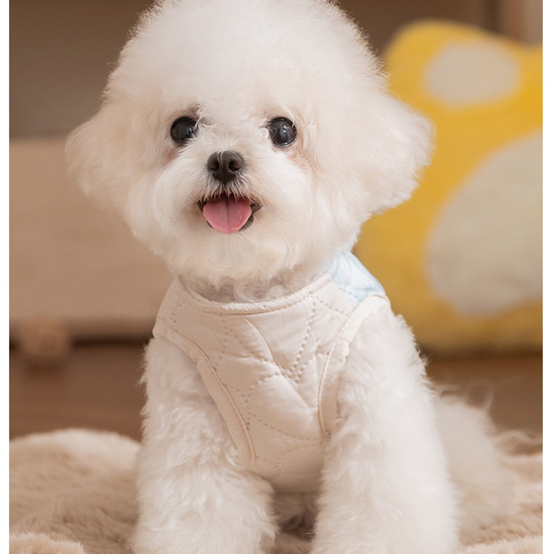HKM-9431229 Heart-Shaped Checkered Pocket Vest for Pets ¨C Warm Cotton-Padded Dog and Cat Clothes for Autumn/Winter