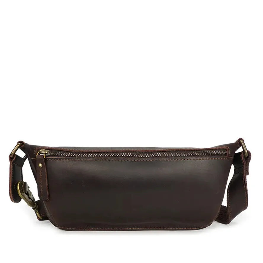 HKM-943187 Vintage Leather Chest Bag for Men, Stylish Messenger Design