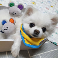 HKM-9433277 Interactive Plush Cheese Mouse Dog Toy for Intelligence Training and Dental Care