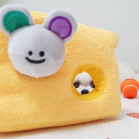 HKM-9433277 Interactive Plush Cheese Mouse Dog Toy for Intelligence Training and Dental Care