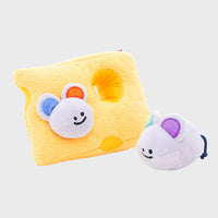 HKM-9433277 Interactive Plush Cheese Mouse Dog Toy for Intelligence Training and Dental Care