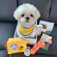 HKM-9433277 Interactive Plush Cheese Mouse Dog Toy for Intelligence Training and Dental Care