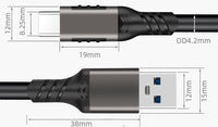 HKM-943379 Type-C Data Cable USB 3.2A High Current Charging Cable - 0.5m to 3m Length Options
