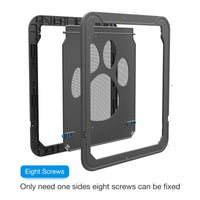 HKM-9433917 Paw Print Anti-Bite Screen Door for Medium and Large Dogs - Durable ABS Frame with Automatic Closure
