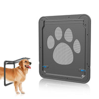 HKM-9433917 Paw Print Anti-Bite Screen Door for Medium and Large Dogs - Durable ABS Frame with Automatic Closure