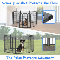 HKM-9434045 Outdoor Dog Playpen for Large and Medium Pets - Heavy Duty Metal Dog Fence with Secure Design