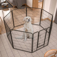HKM-9434045 Outdoor Dog Playpen for Large and Medium Pets - Heavy Duty Metal Dog Fence with Secure Design