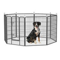 HKM-9434045 Outdoor Dog Playpen for Large and Medium Pets - Heavy Duty Metal Dog Fence with Secure Design