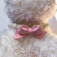 HKM-9434429 Monochrome Princess Style Cat Collar with Bow - Adjustable Size S, M, L