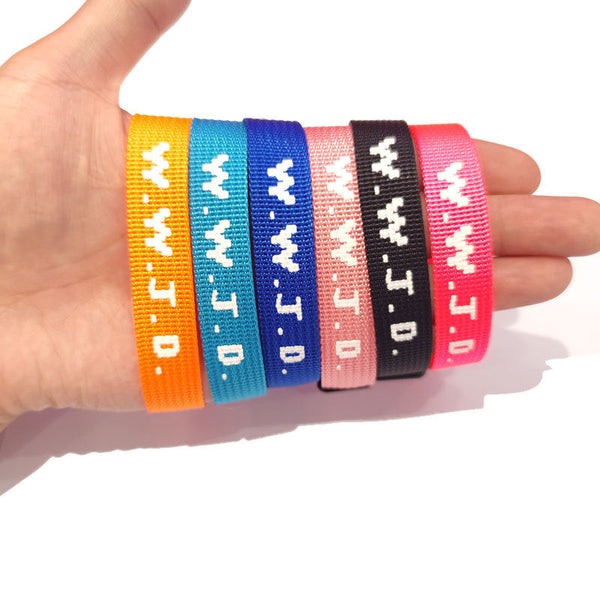 HKM-9435069 Adjustable Jacquard Printed Wrist Strap Bracelet for Unisex - Multiple Colors Available