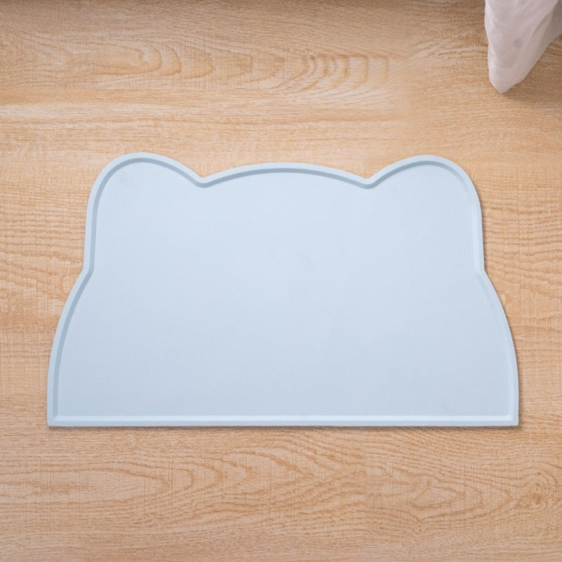 HKM-9436221 Cat Head-Shaped Silicone Mat ¨C Easy to Clean, Spill Proof & Waterproof, Suitable for Pet Feeding