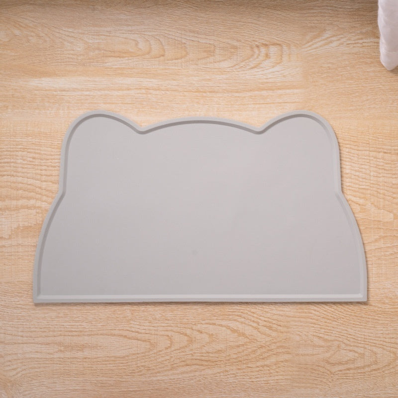 HKM-9436221 Cat Head-Shaped Silicone Mat ¨C Easy to Clean, Spill Proof & Waterproof, Suitable for Pet Feeding