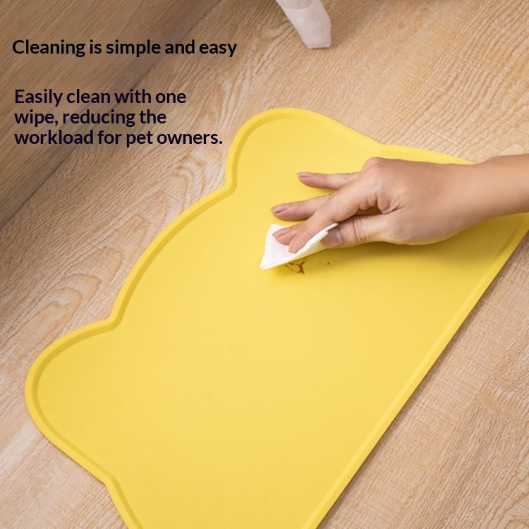 HKM-9436221 Cat Head-Shaped Silicone Mat ¨C Easy to Clean, Spill Proof & Waterproof, Suitable for Pet Feeding
