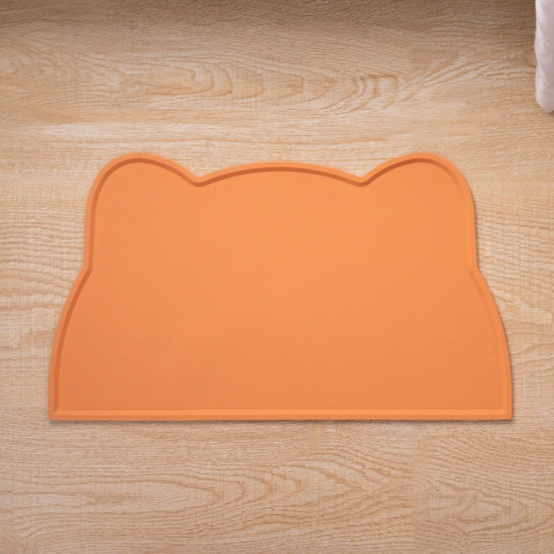 HKM-9436221 Cat Head-Shaped Silicone Mat ¨C Easy to Clean, Spill Proof & Waterproof, Suitable for Pet Feeding