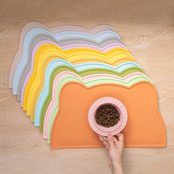 HKM-9436221 Cat Head-Shaped Silicone Mat ¨C Easy to Clean, Spill Proof & Waterproof, Suitable for Pet Feeding