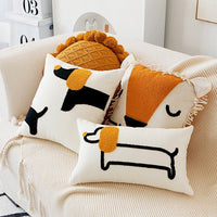 HKM-943635 Modern Minimalist Dog Pillow Cover - Cute Prints for Kids and Home, Available in Various Sizes