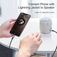 HKM-943699 Nylon Audio Headphone Cable for Car and Device Connection - Stylish Silver Design