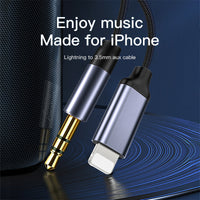 HKM-943699 Nylon Audio Headphone Cable for Car and Device Connection - Stylish Silver Design