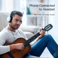 HKM-943699 Nylon Audio Headphone Cable for Car and Device Connection - Stylish Silver Design